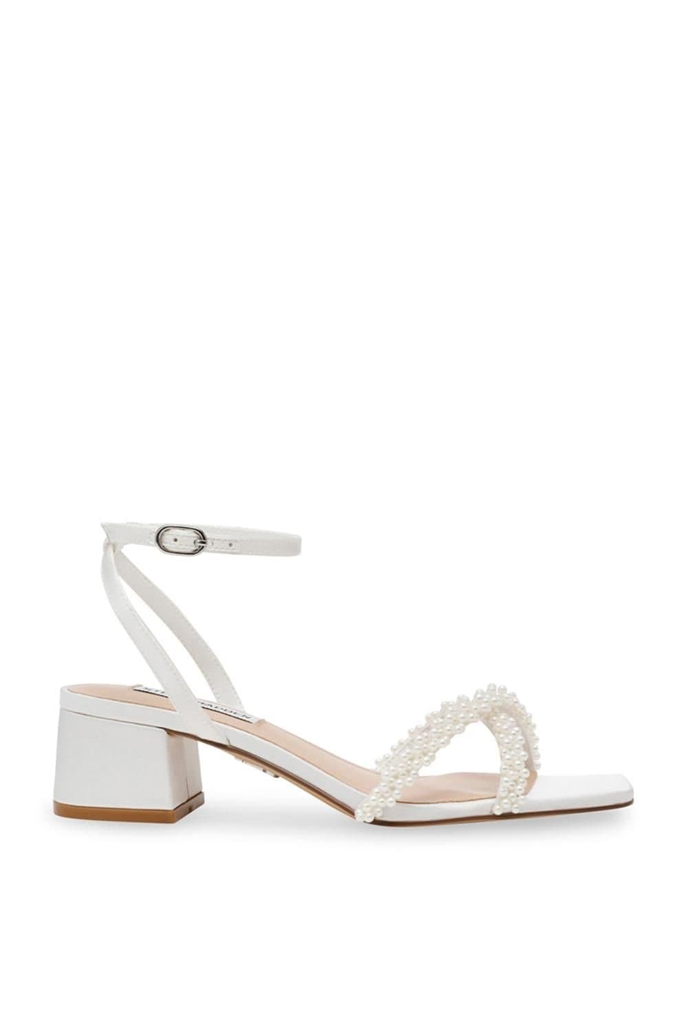 Steve Madden STEVE MADDEN Women's 'Gabby Heel White' Satin Heels in White