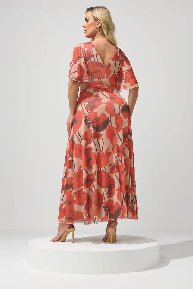 Yours Yours Women's Floral Abstract Mesh Maxi Dress - 3