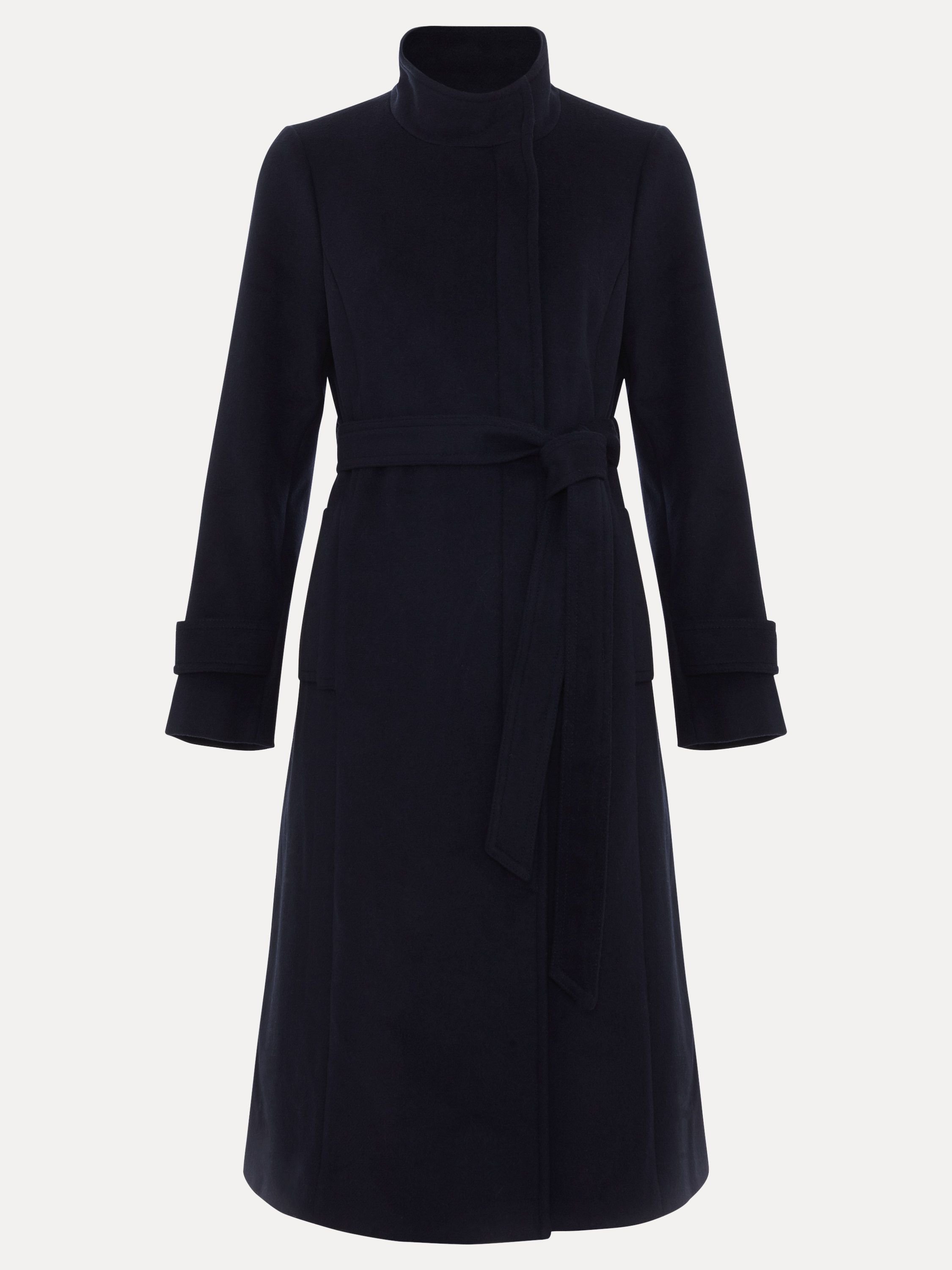 Phase Eight Phase Eight Women's Belted Funnel Collar Coat in Dark Navy - 2