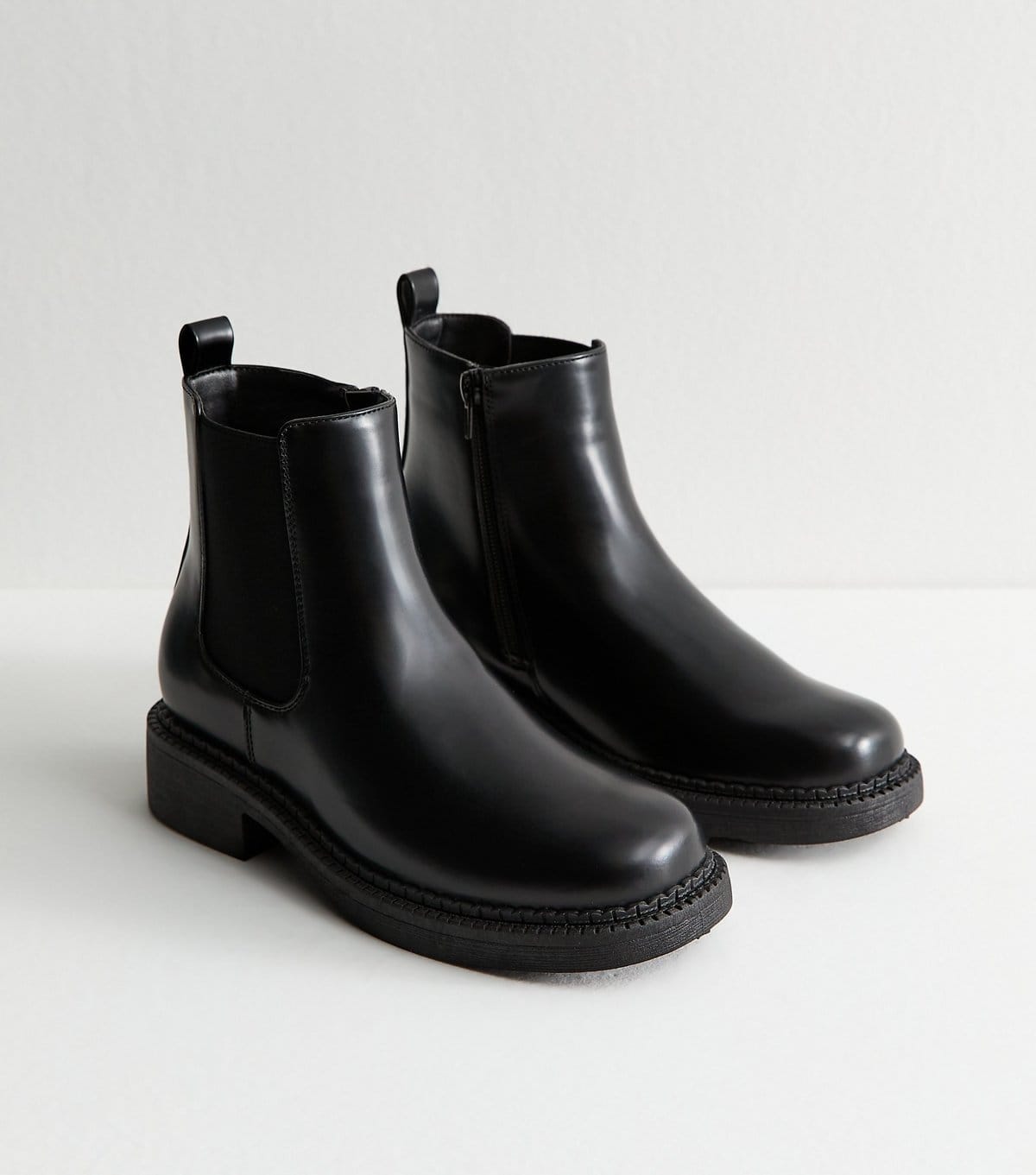 New Look Women's Black Faux Leather Chelsea Ankle Boots New Look - 4