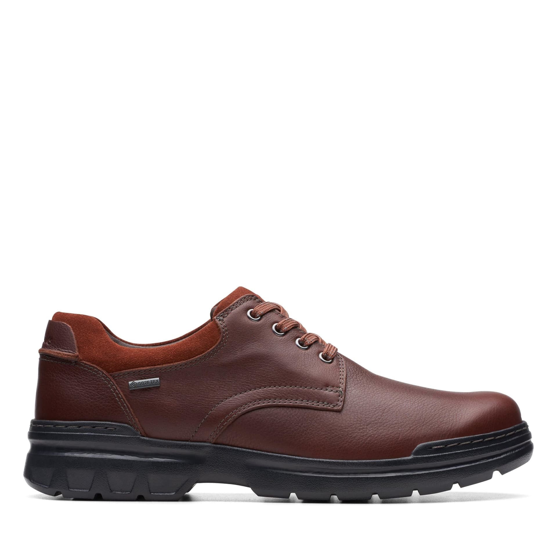 Clarks Clarks Men's Rockie Walk GORE-TEX Dark Tan Leather Derby Shoes in Brown