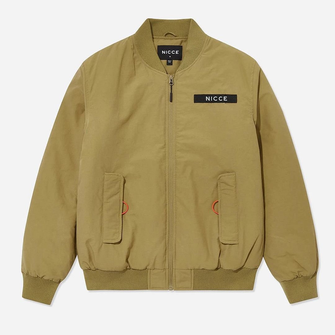 Nicce Nicce Men's Long Sleeve Zip Up Light Brown Meru Bomber Jacket - 2