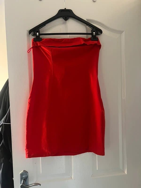 Bershka Bershka Red Bandeau Mini Dress EU L