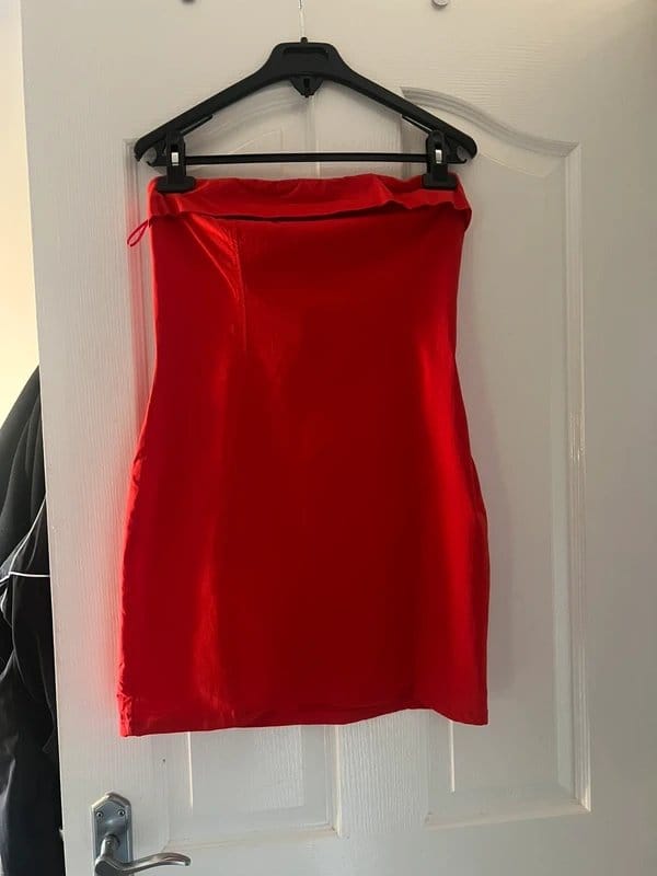 Bershka Red Bandeau Mini Dress EU L