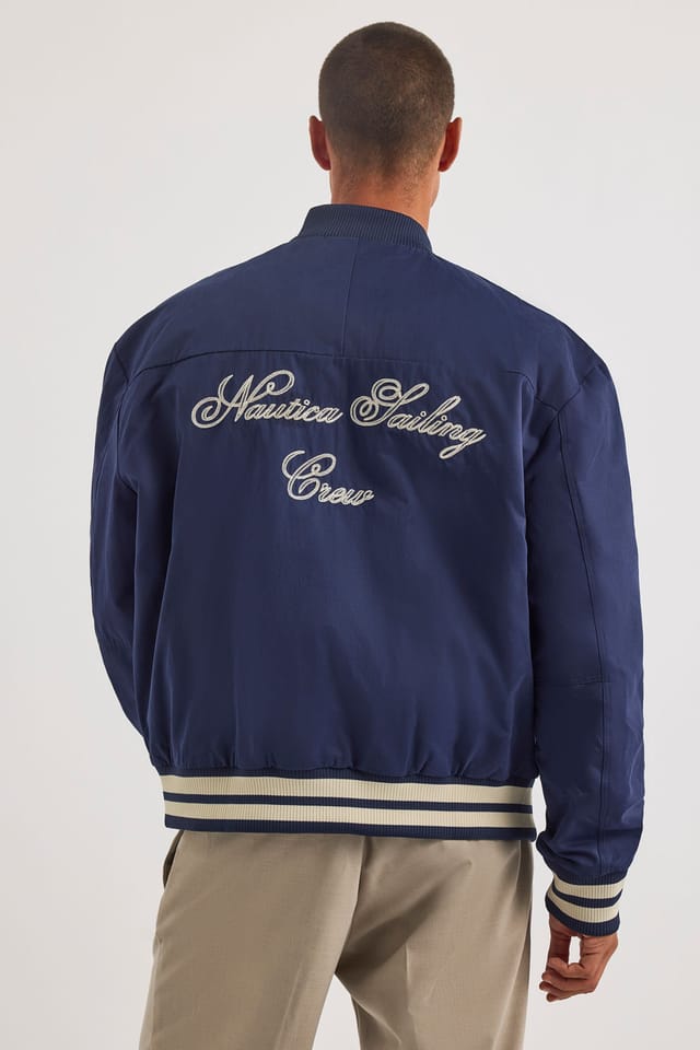 Nautica Nautica Men's Dreman Letterman Jacket in Dark Navy - 2