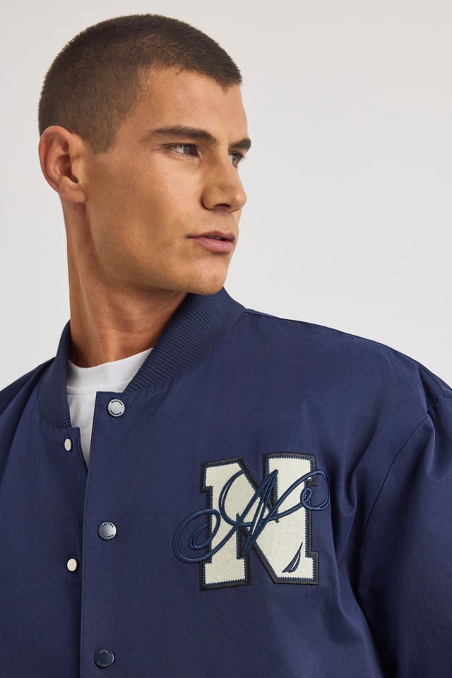 Nautica Nautica Men's Dreman Letterman Jacket in Dark Navy - 3