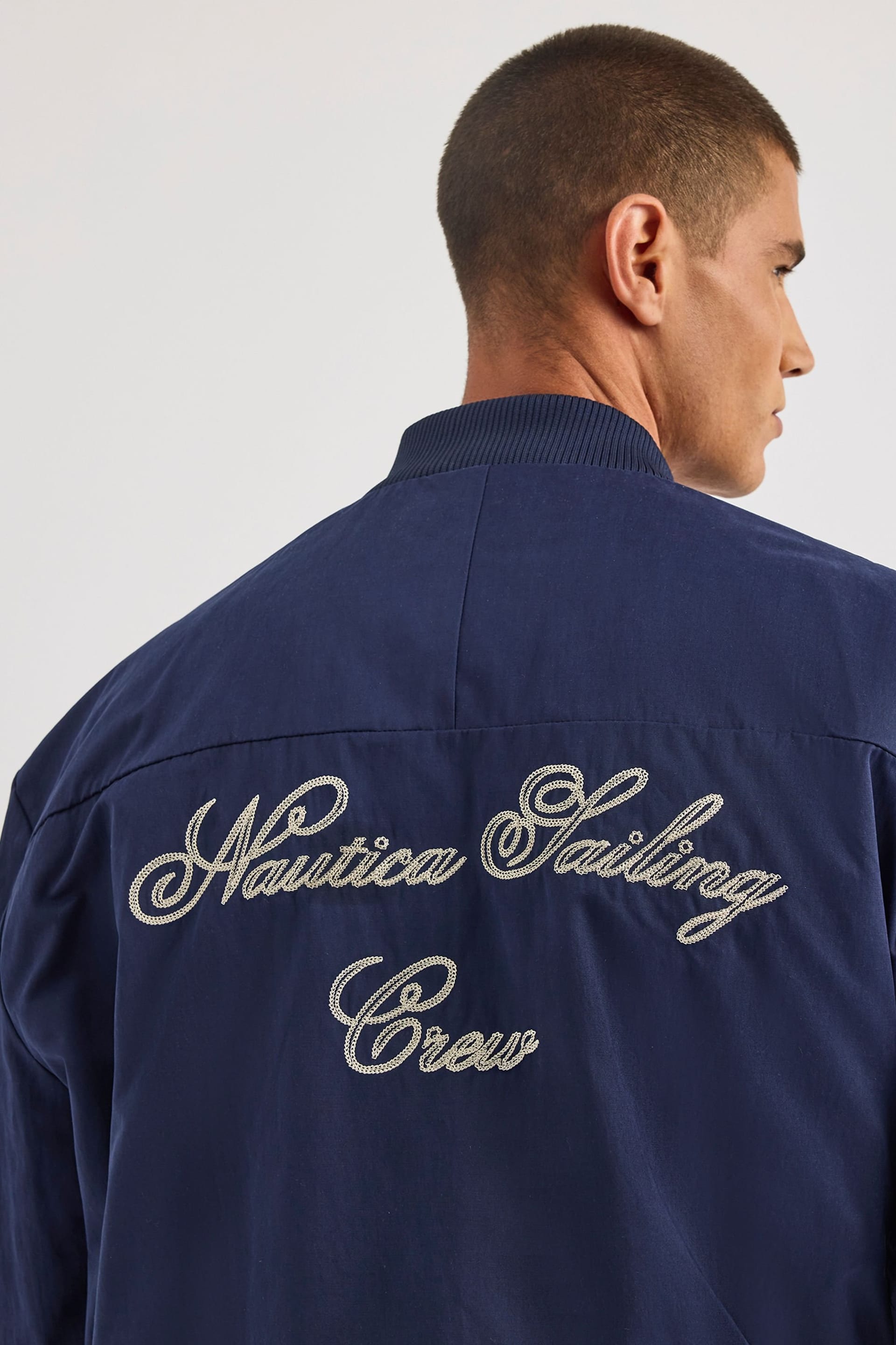 Nautica Nautica Men's Dreman Letterman Jacket in Dark Navy - 4