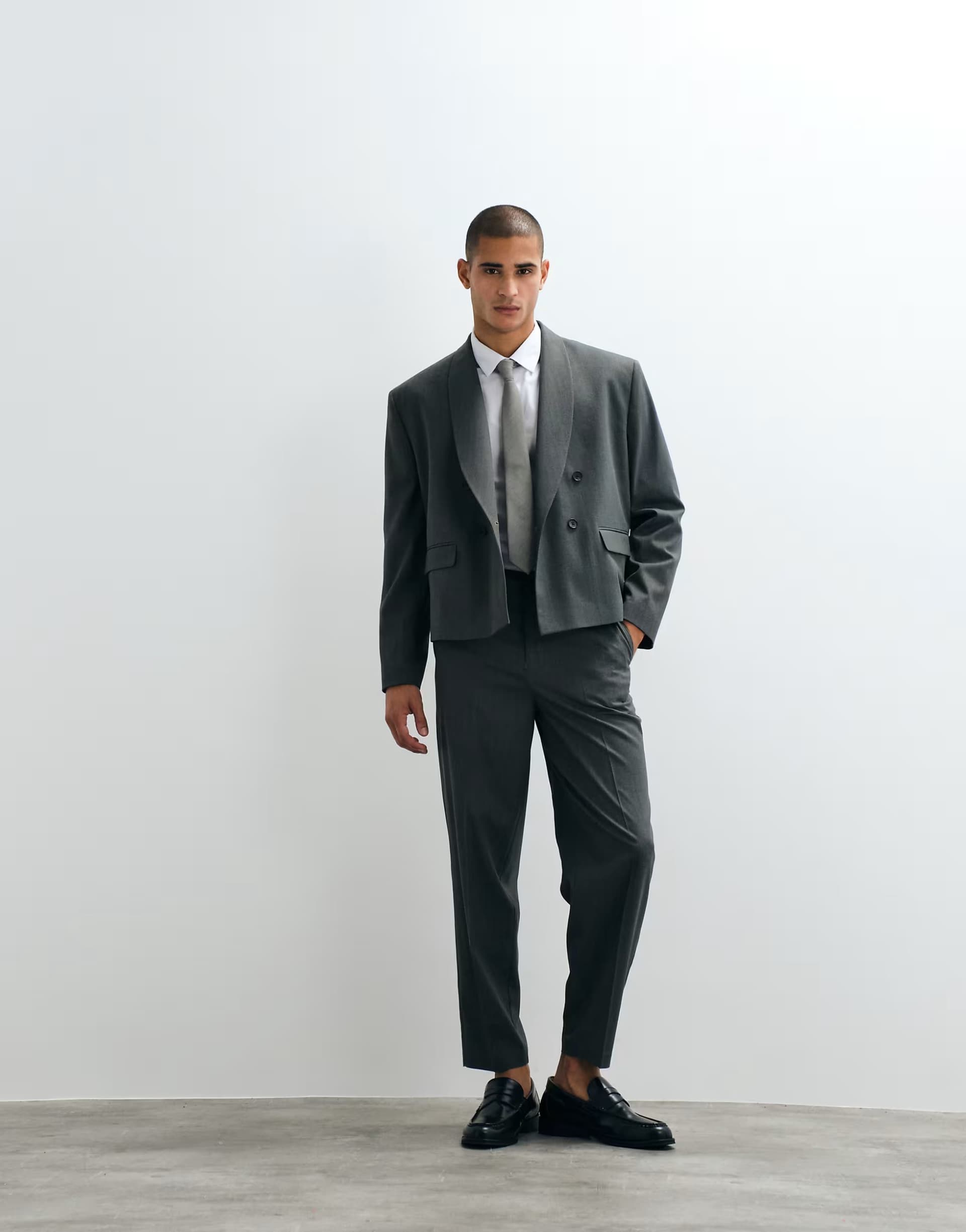 ASOS ASOS DESIGN oversized tapered suit trousers in green herringbone