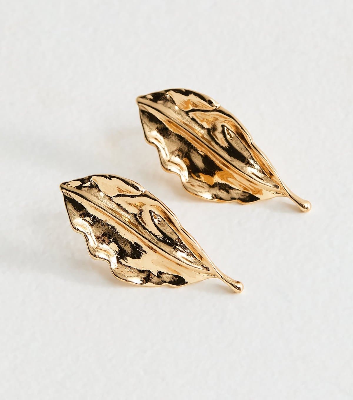 New Look New Look Gold Tone Textured Leaf Stud Earrings