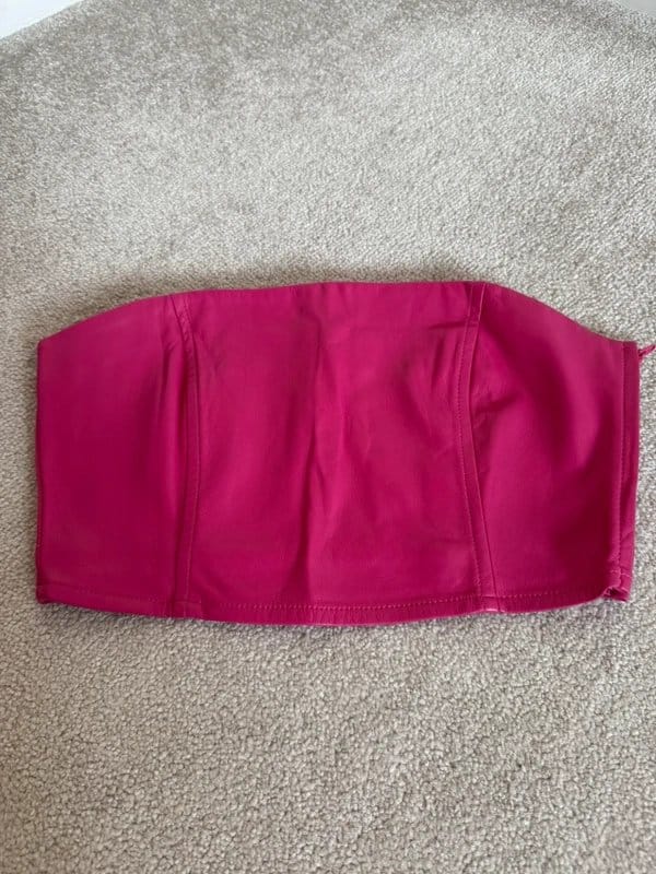 ASOS Design Cerise Pink Faux Leather Bustier