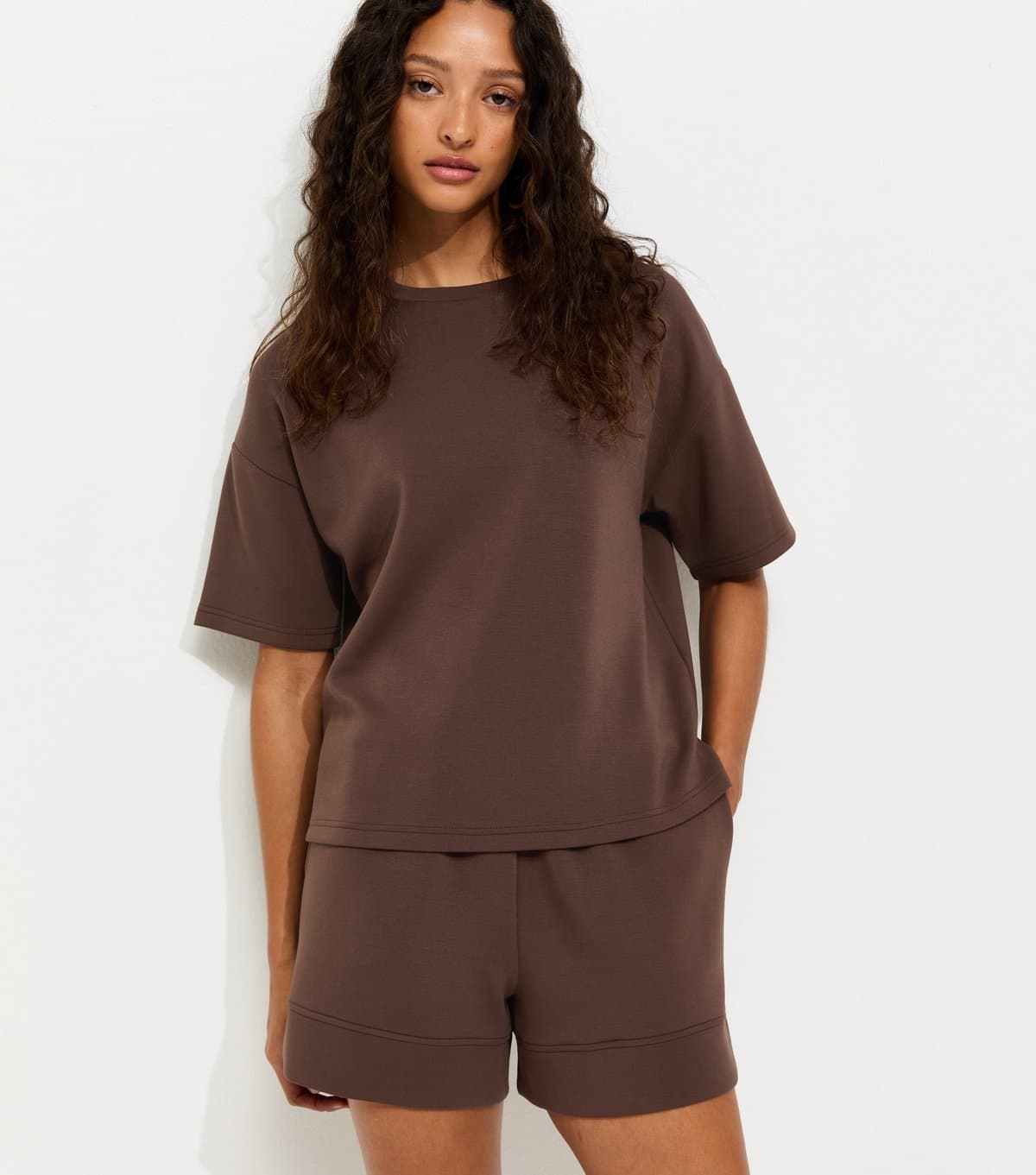 New Look Women's Premium Dark Brown Sweatshirt T-Shirt New Look