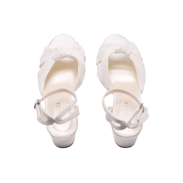 Paradox London Paradox London Women's Amabel' Knot Front Block Heel Wedding Sandals in Ivory - 3