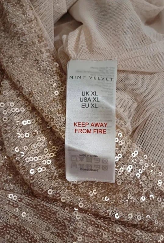 Mint Velvet Mint Velvet Gold Sequin Top - size XL/18
