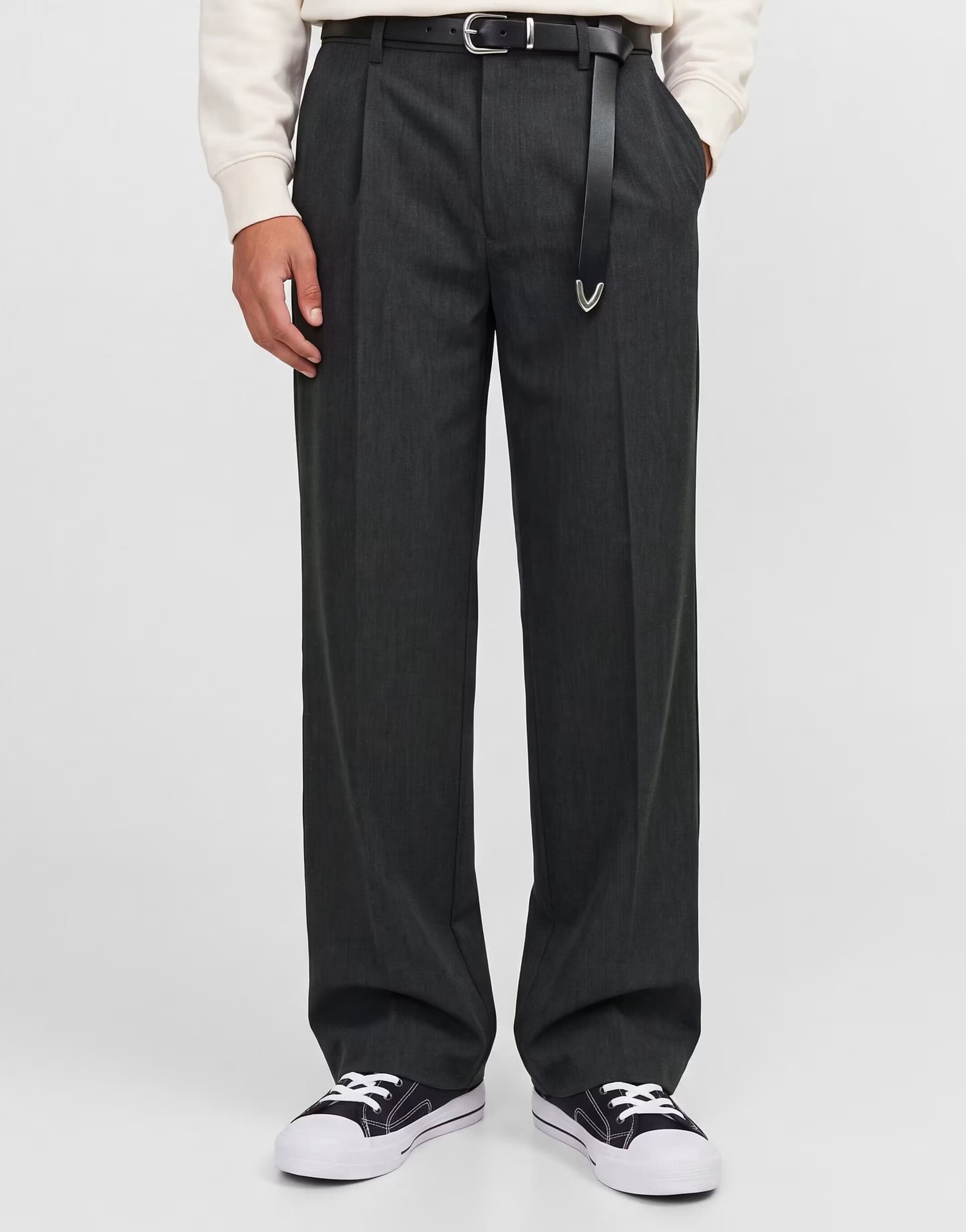 ASOS Jack & Jones Loose-fit pants in dark grey melange