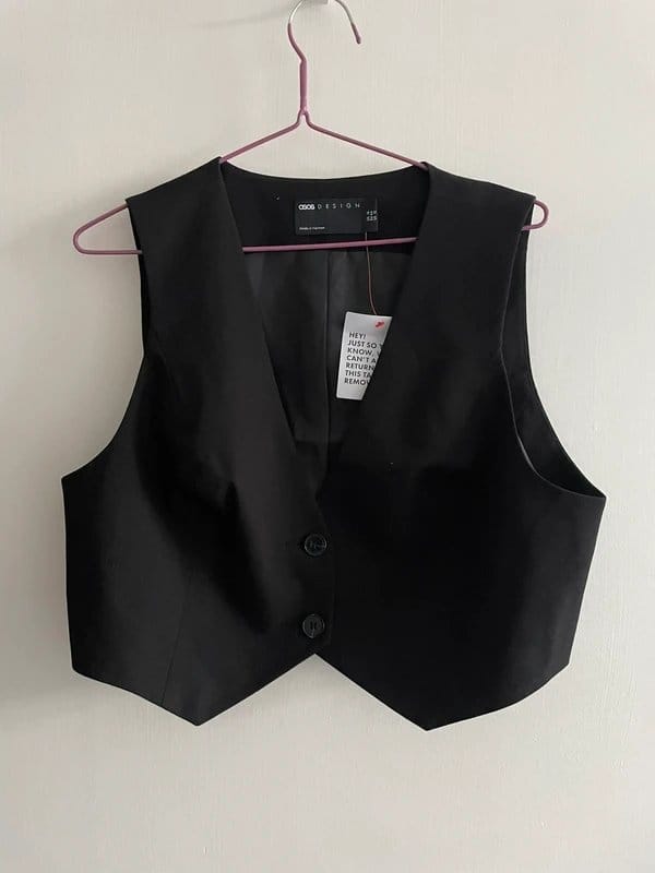 ASOS Design Black Satin Waistcoat