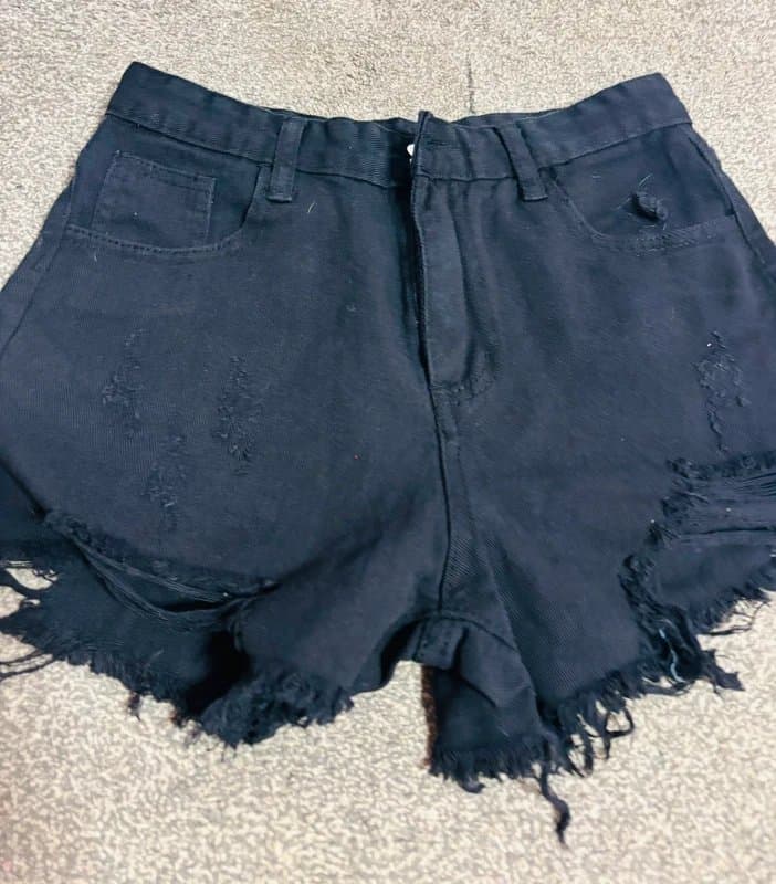 Shein Denim jeans shorts festival party pockets  beach 8 small same day post