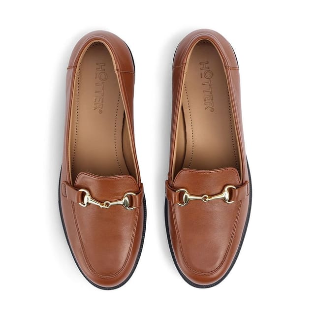 Hotter Hotter Women's Wide Fit 'Clovelly' Loafers in Tan - 3
