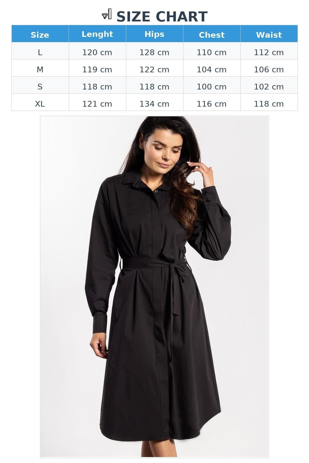 Love Lace Love Lace Women's Midi Button Down Shirt Dress with Belt in Black - 4