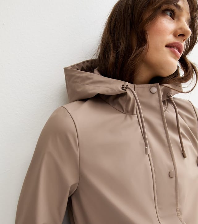 New Look Women's Tall Mink Water Resistant Drawstring Hood Rain Anorak New Look - 2