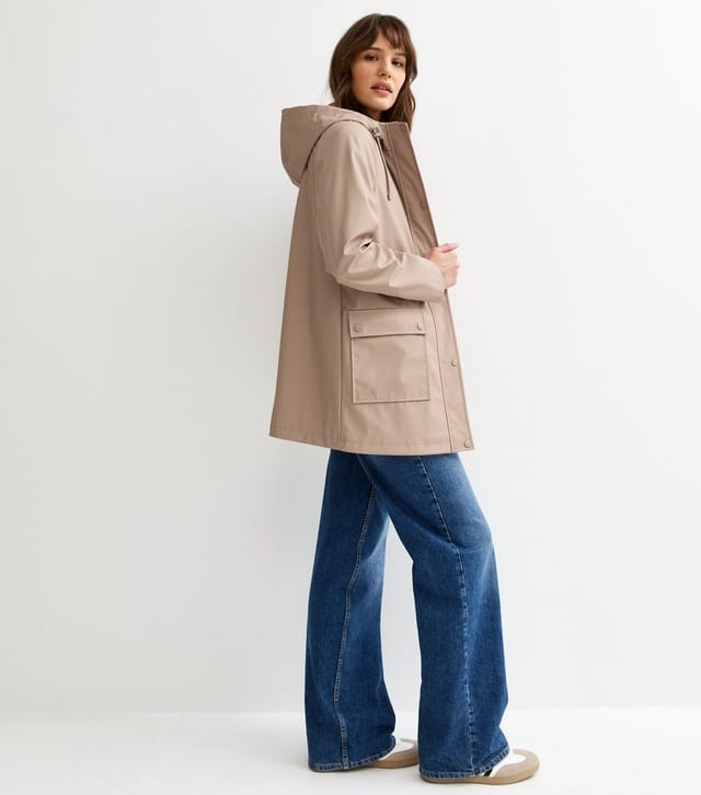 New Look Women's Tall Mink Water Resistant Drawstring Hood Rain Anorak New Look - 3