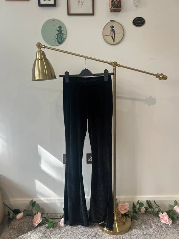 ASOS Black velvet flared leggings