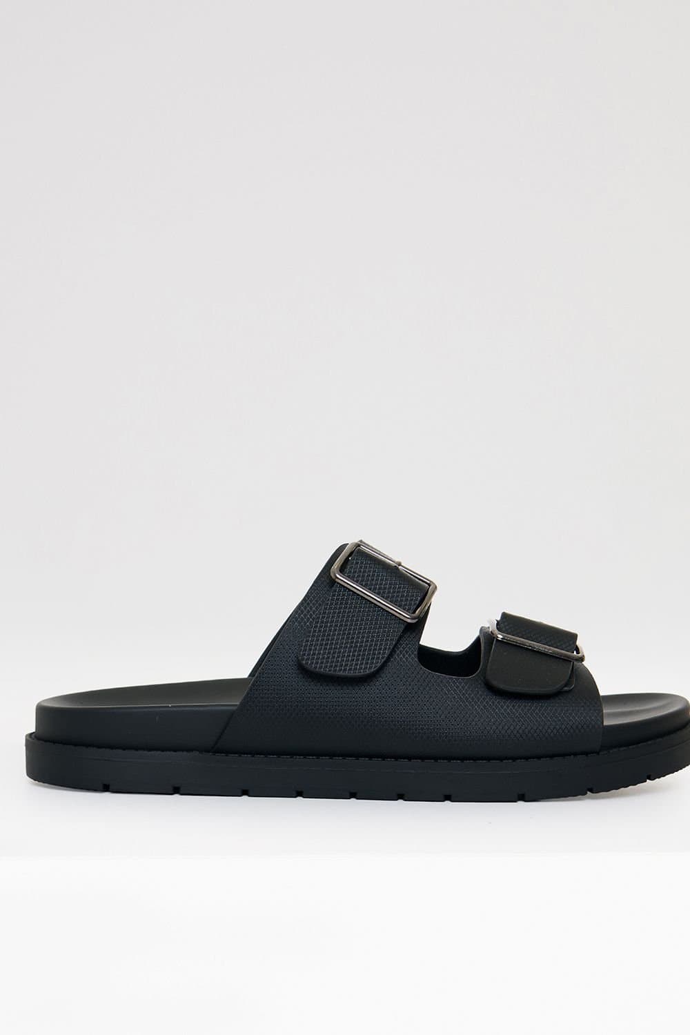 Threadbare threadbare Men's Faux Leather Buckle Strap Sandals in Black
