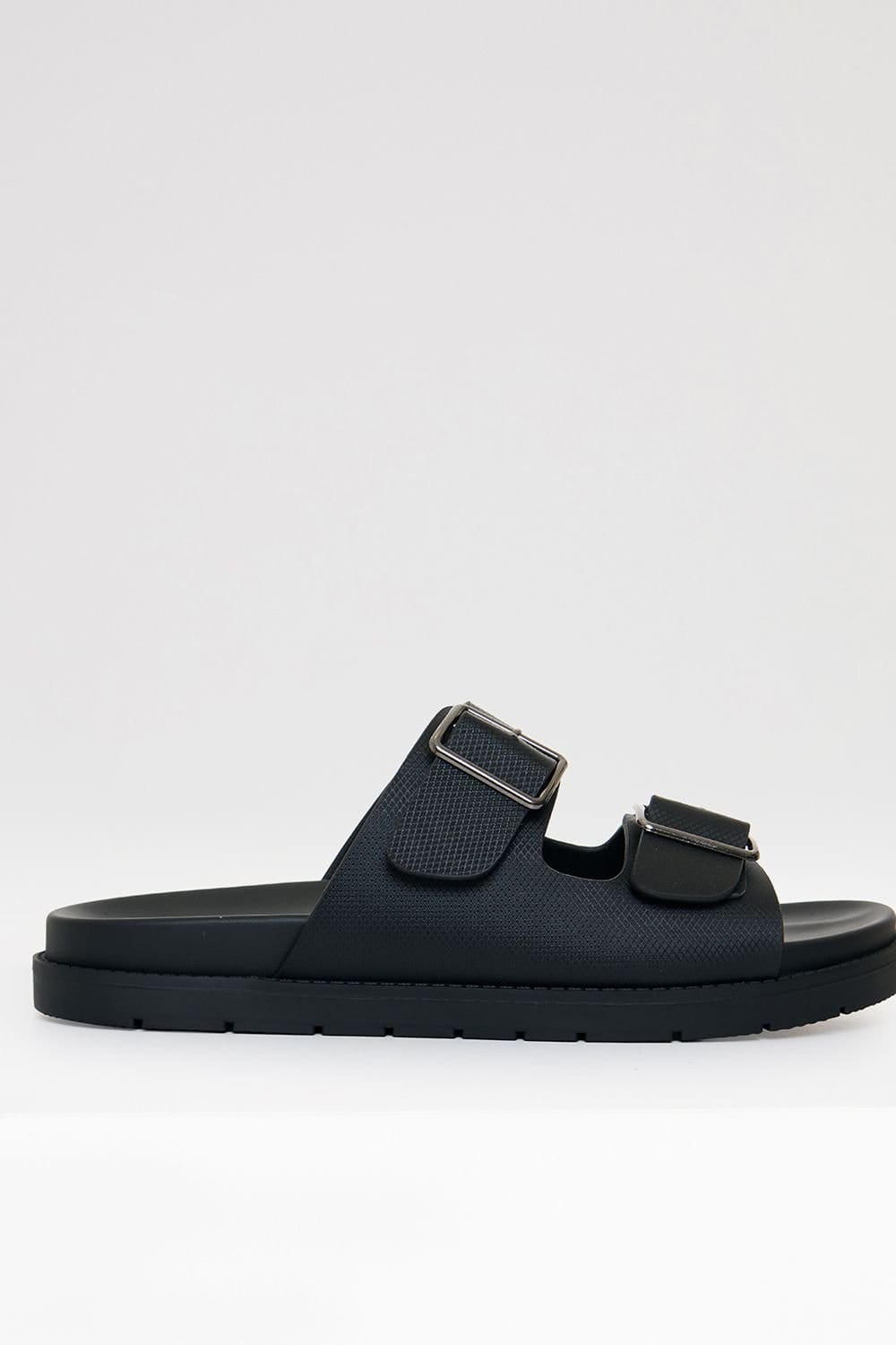 Threadbare threadbare Men's Faux Leather Buckle Strap Sandals in Black - 1