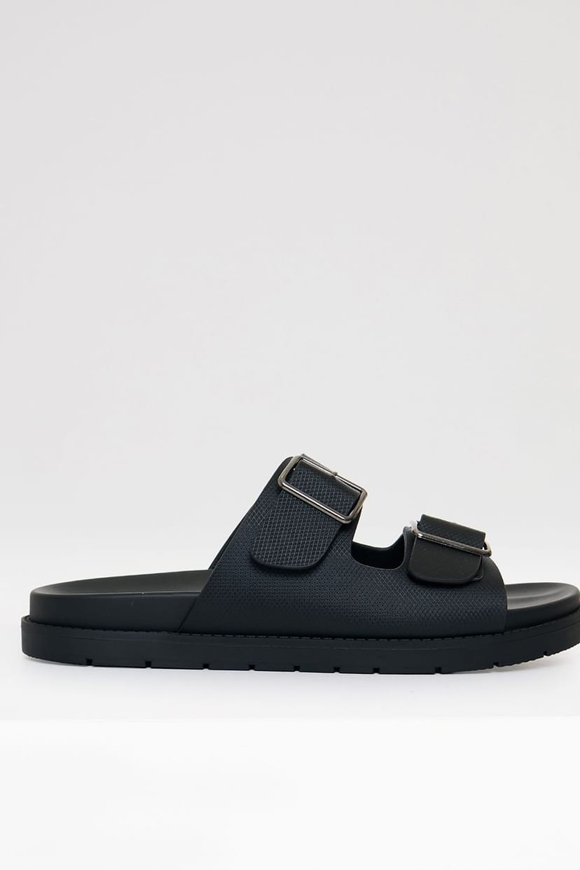 Threadbare threadbare Men's Faux Leather Buckle Strap Sandals in Black - 1
