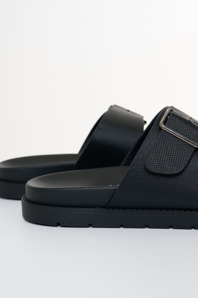 Threadbare threadbare Men's Faux Leather Buckle Strap Sandals in Black - 2
