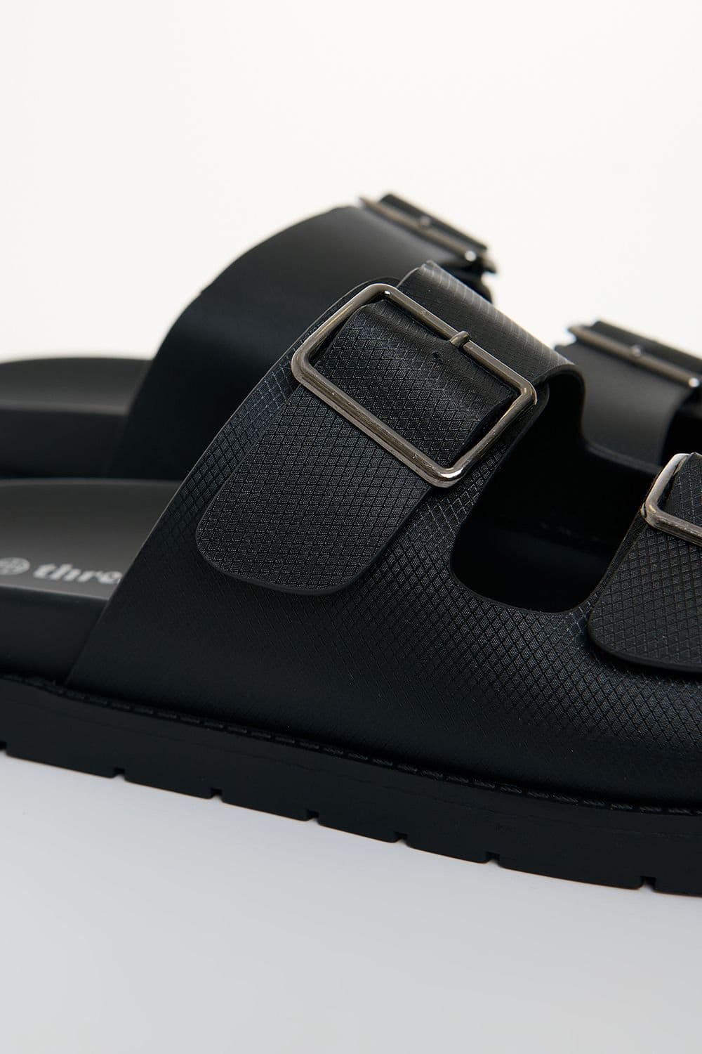 Threadbare threadbare Men's Faux Leather Buckle Strap Sandals in Black - 4