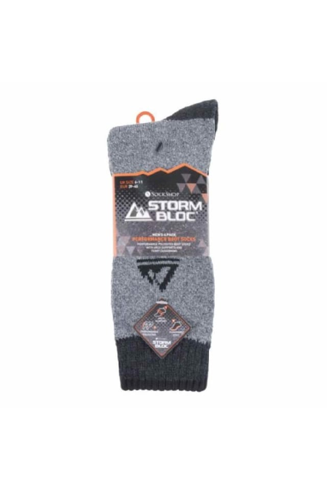 SOCKSHOP Storm Bloc SOCKSHOP Storm Bloc Men's 4 Pack Cushion Sole Hiking Work Boot Socks in Grey - 2