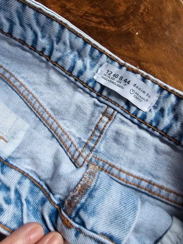 Denim Light Blue Distressed High Waist Mini Skirt
