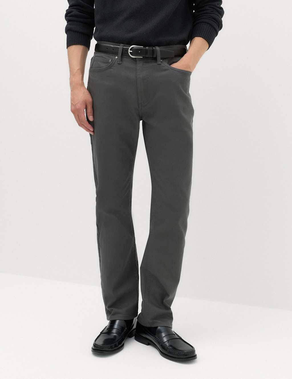 M&S Dark Slate Straight Fit Stretch Jeans