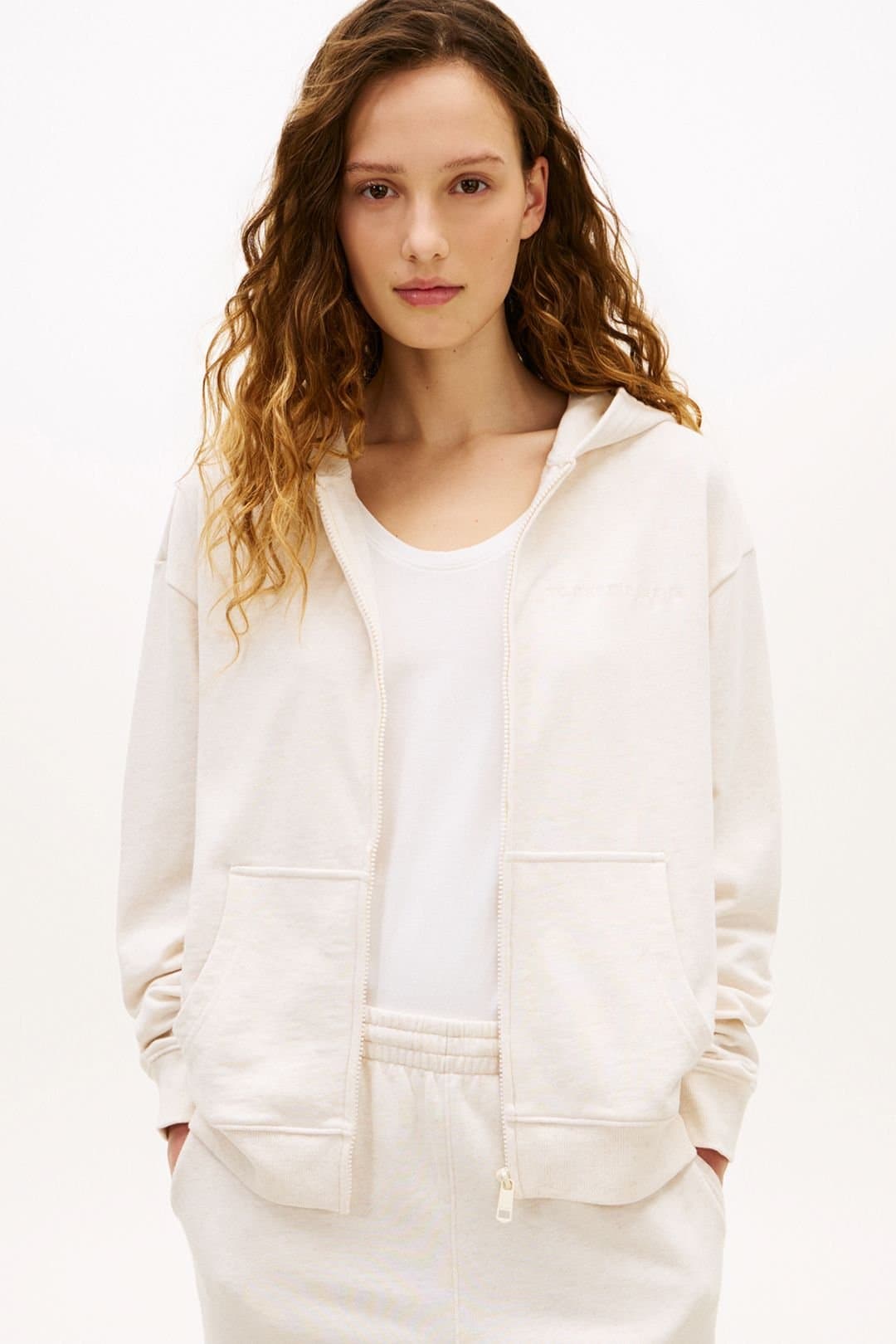 Tommy Hilfiger Tommy Hilfiger Women's Full Zip Hoodie Beige Heather