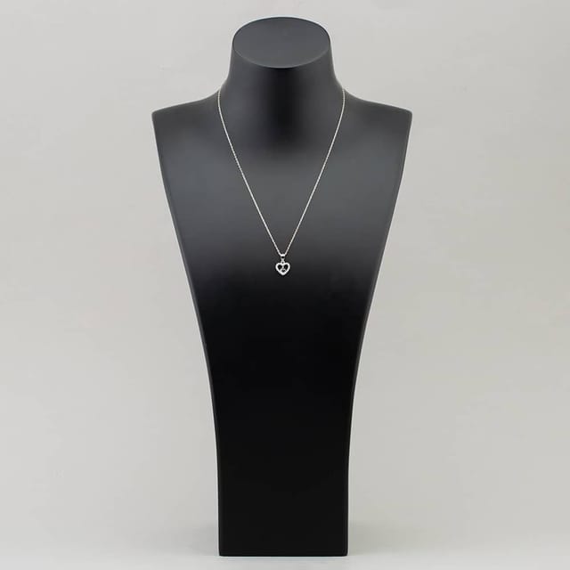 T.H.Baker T.H.Baker Women's Sterling Silver Cubic Zirconia Pave Heart In Heart Pendant N611081 - 2