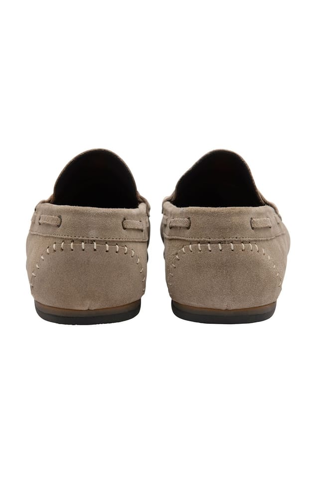 Frank Wright Frank Wright Men's Suede 'Duggan' Penny Loafers in Stone - 3