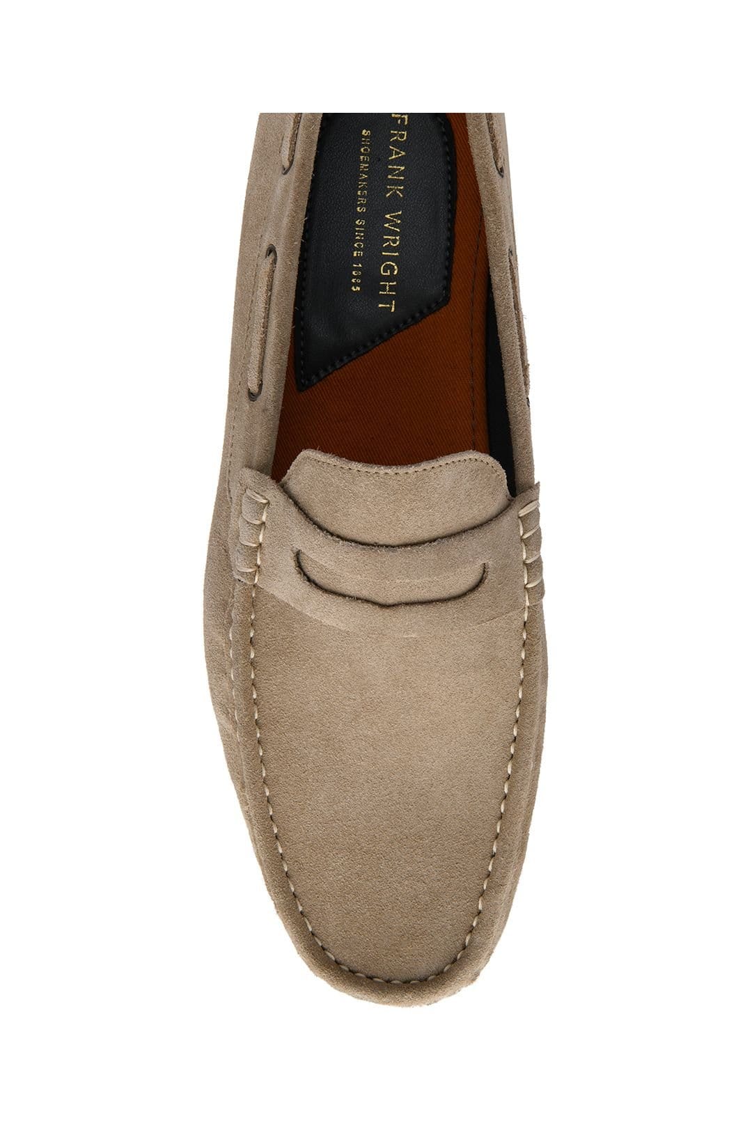 Frank Wright Frank Wright Men's Suede 'Duggan' Penny Loafers in Stone - 4