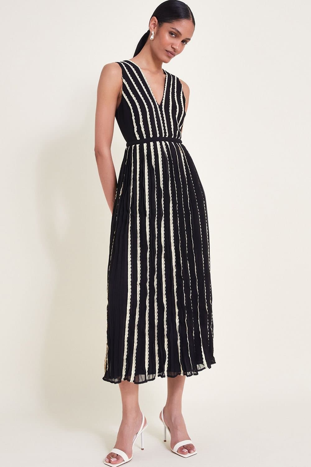 Monsoon Monsoon Women's Harper Monochrome Dress Black