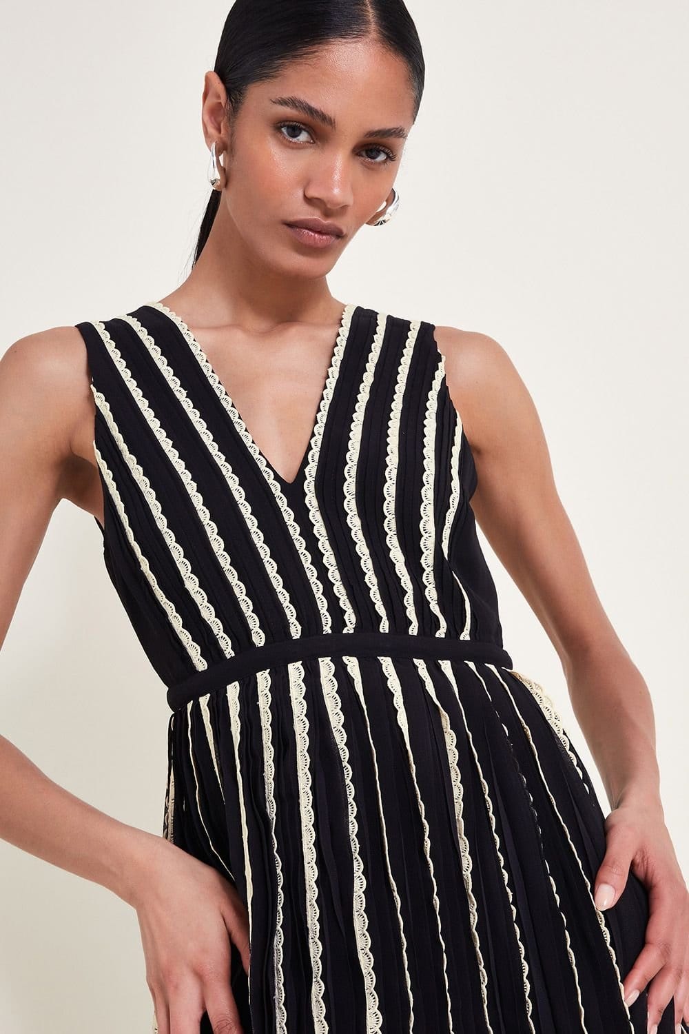 Monsoon Monsoon Women's Harper Monochrome Dress Black - 4