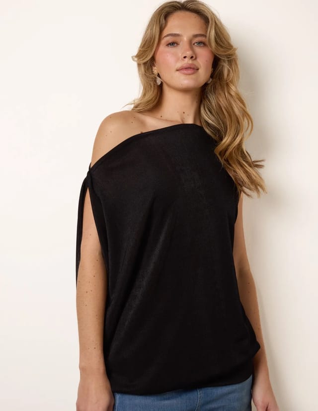Blue Vanilla Deep Band Slinky Oversize Tunic Top - 2