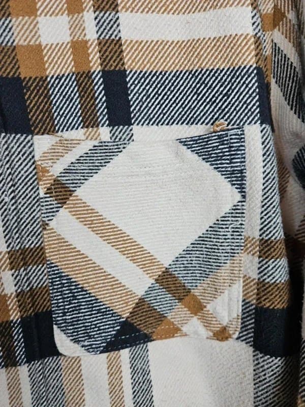 H&M H&M - Men’s Padded Quilted Shacket - Beige Tan Black Check - M