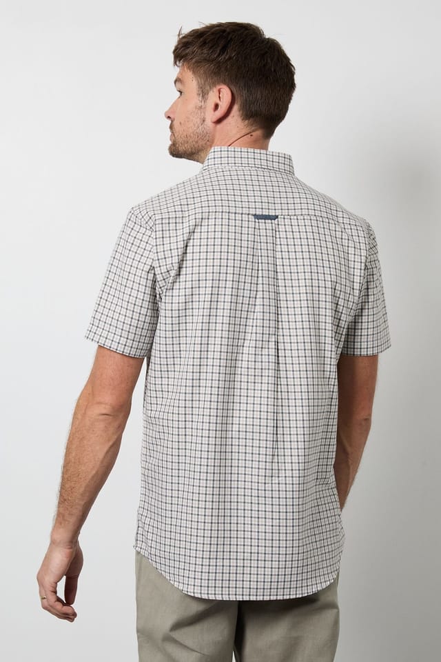 Maine Maine Men's Natural Gingham Check Short Sleeve Shirt - 3