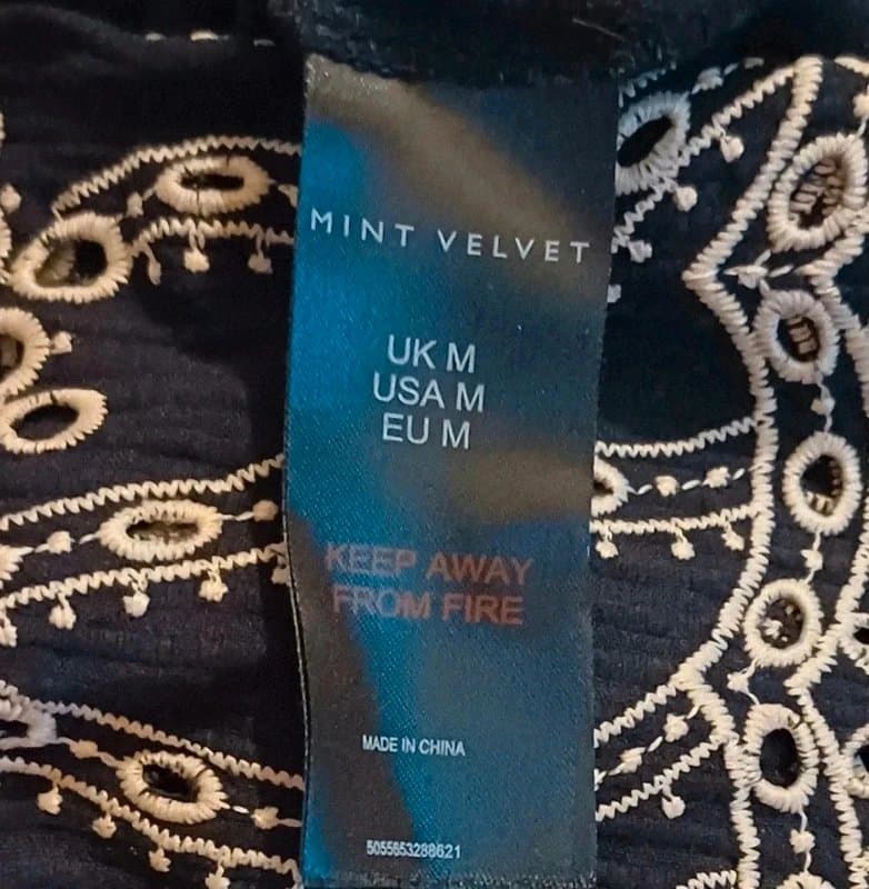 Mint Velvet Mint Velvet Embroidered Cotton Shirt- size M/12