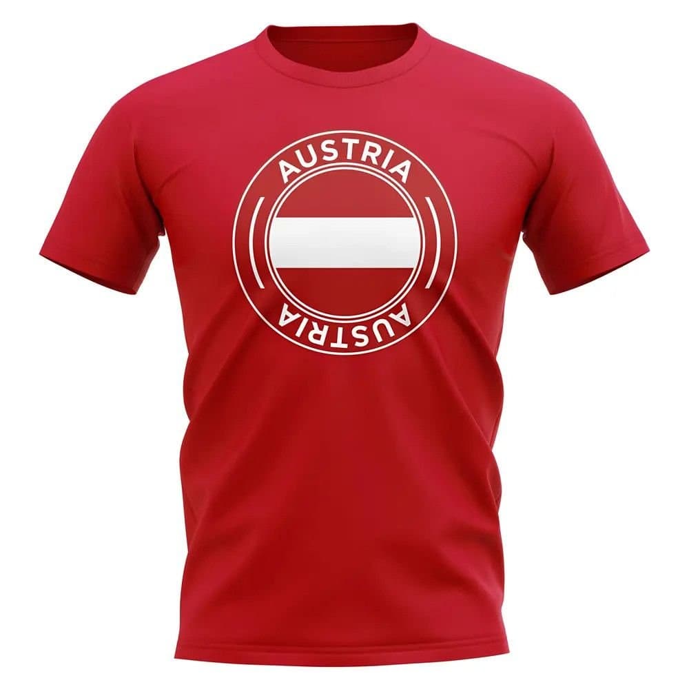 Austria Austria Men's Personalised Football Badge T-Shirt in Red