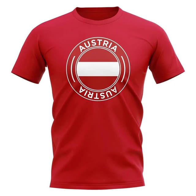 Austria Austria Men's Personalised Football Badge T-Shirt in Red - 2