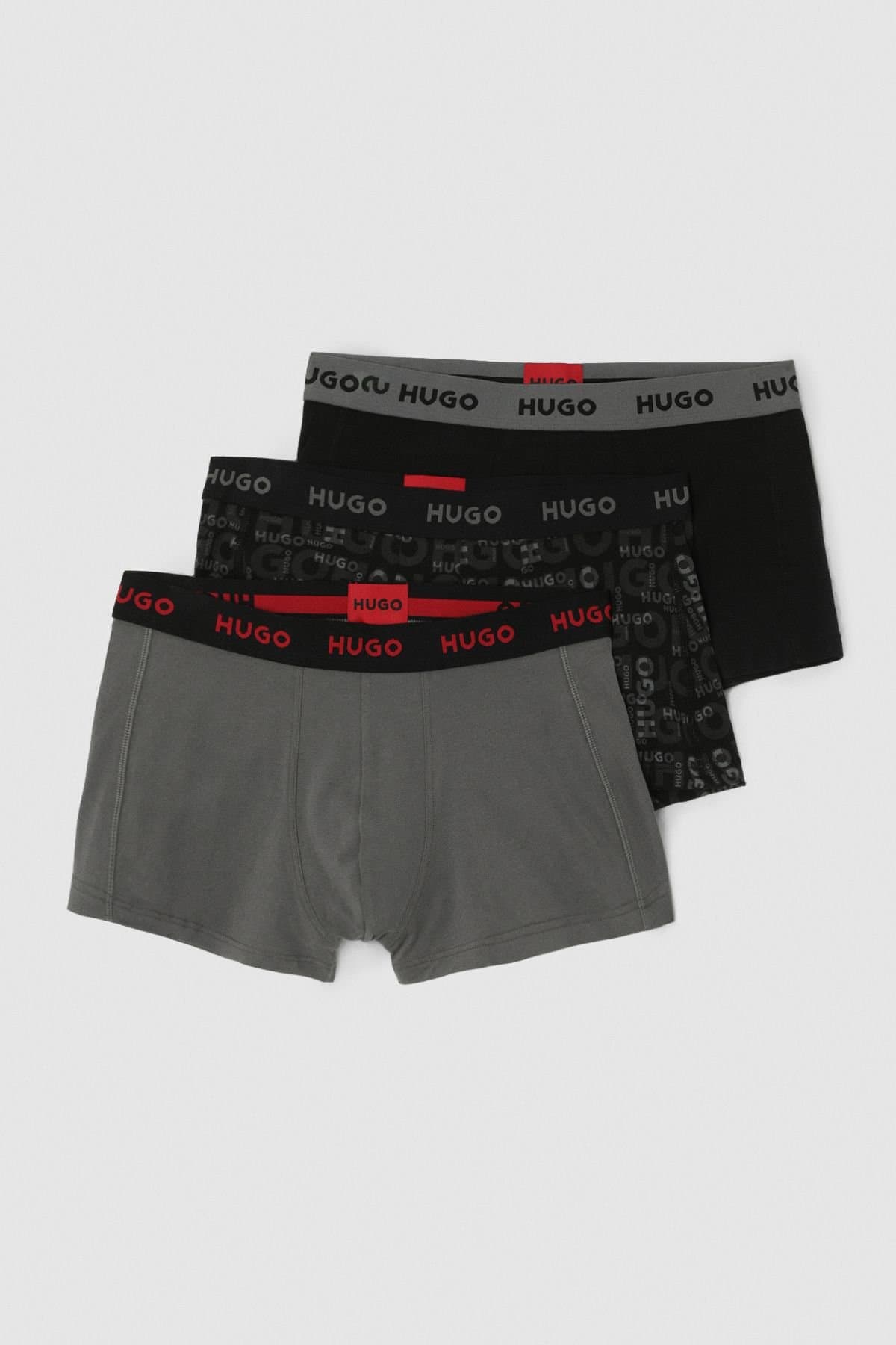 HUGO Hugo Men's Boxer BR Triplet Design Grey/Black