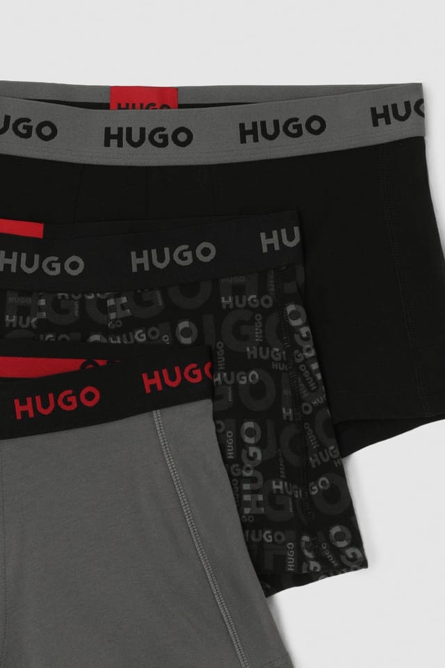 HUGO Hugo Men's Boxer BR Triplet Design Grey/Black - 2
