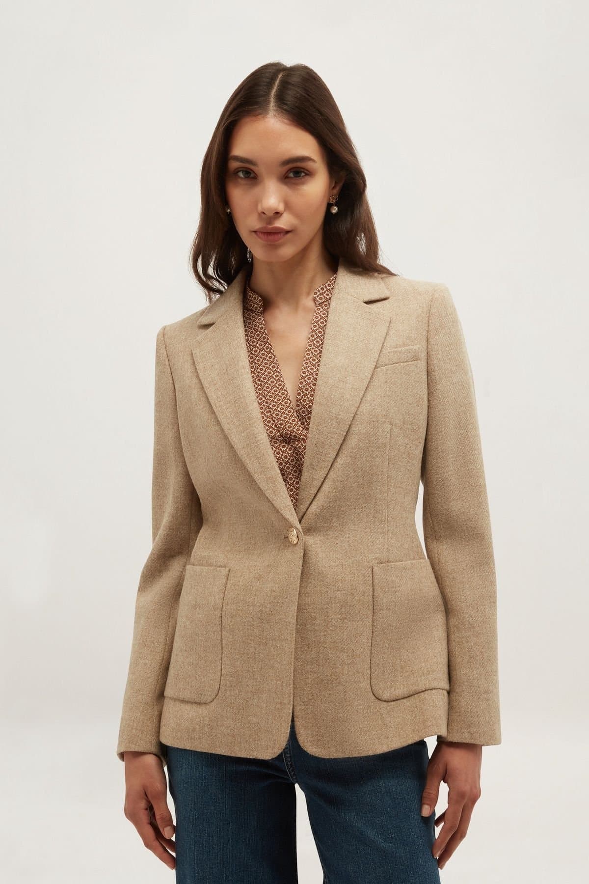 Hobbs London Hobbs London Women's Lilla Jacket in Light Tan