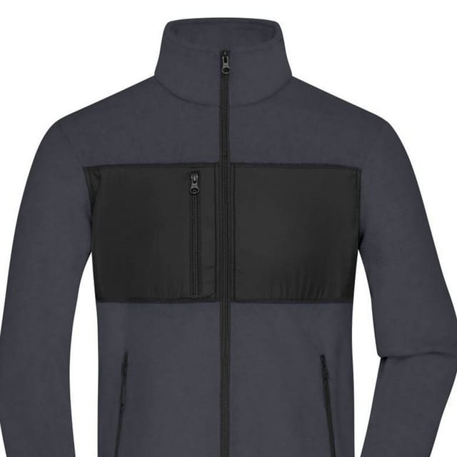 James and Nicholson James and Nicholson Men's Fleece Jacket in Mid Grey - 2