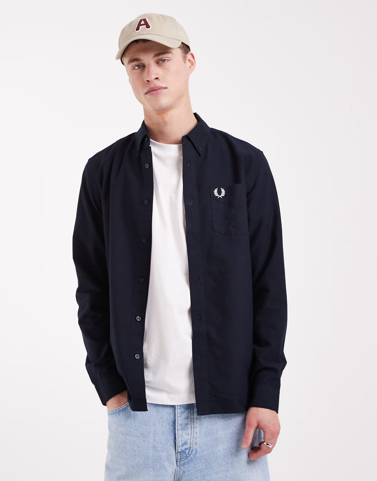ASOS Fred Perry oxford shirt in navy - 1